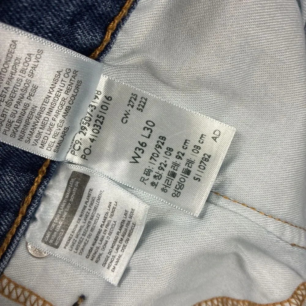 LEVI'S 502 Taper Fit Men's Jeans Stretch 29507 Mid Blue ~ 36 x 30